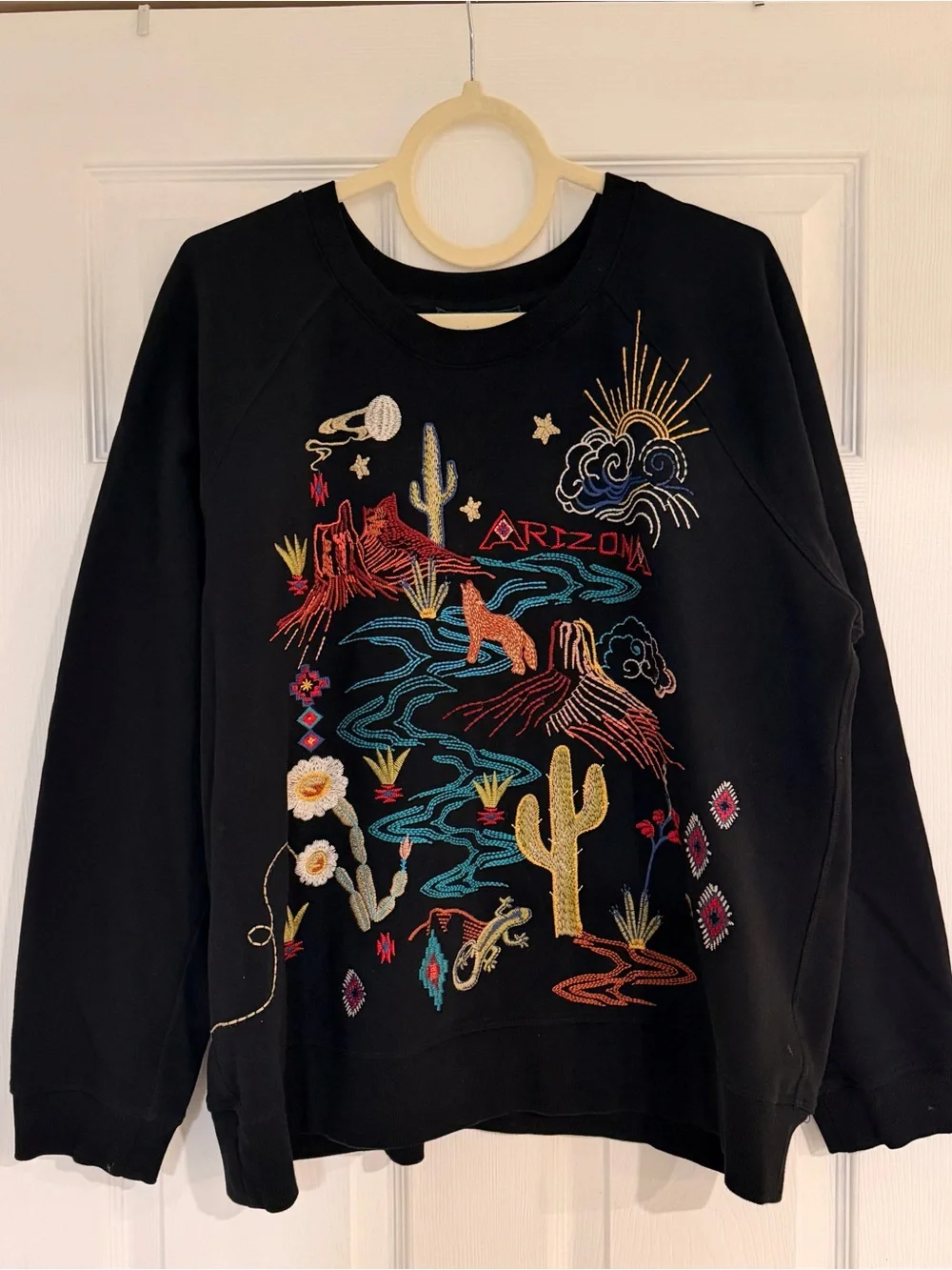 Johnny Was Route 66 Arizona Embroidered Bird  Sweatshirt - Picture 6 of 13